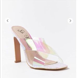 Iridescent Faux Crox Heels
